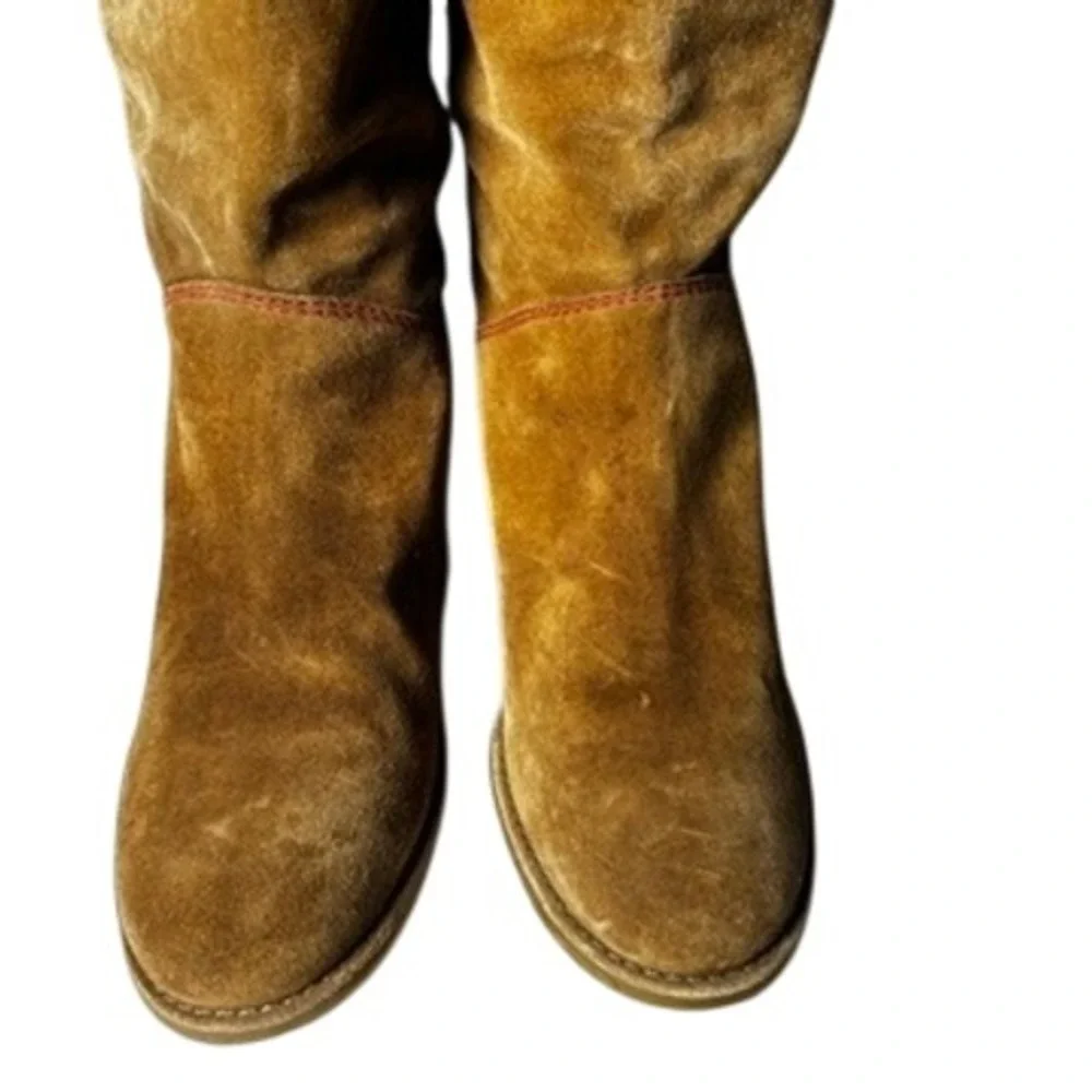 Kate Spade New York Size 10 Suede Collins Campus Knee High‎ Boots Tan Block Heel